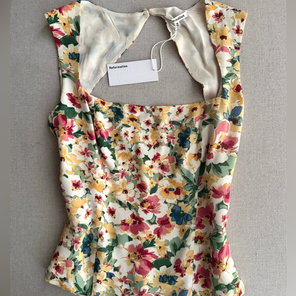 NWT - Reformation Floral Square Neck Top